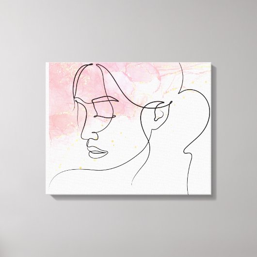 Line Art zeichnend Frauen Kontur Mauer Leinwanddruck (Vorderseite)