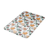 Line Art zeichnend Katzen und Blume Badematte (Schrägansicht)