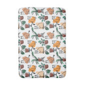 Line Art zeichnend Katzen und Blume Badematte (Vorderseite Vertikal)