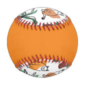 Line Art zeichnend Katzen und Blume Baseball (Rückseite)