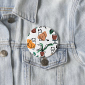 Line Art zeichnend Katzen und Blume Button (Beispiel)