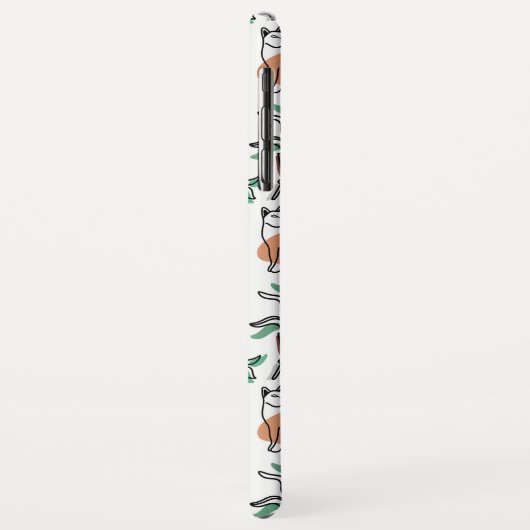 Line Art zeichnend Katzen und Blume Case-Mate iPhone Hülle (Hinten/Links)