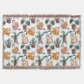 Line Art zeichnend Katzen und Blume Decke (Vorderseite)