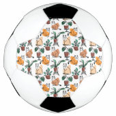 Line Art zeichnend Katzen und Blume Fußball (Vorderseite)