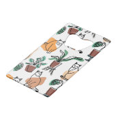 Line Art zeichnend Katzen und Blume Geldbeutel Flaschenöffner (Rückseite Schrägansicht)