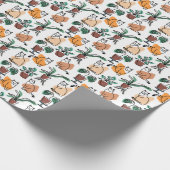 Line Art zeichnend Katzen und Blume Geschenkpapier (Ecke)