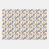 Line Art zeichnend Katzen und Blume Geschenkpapier Set (Vorderseite)