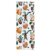 Line Art zeichnend Katzen und Blume Geschenktüte Für Weinflaschen (Rückseite)