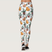 Line Art zeichnend Katzen und Blume Leggings (Rückseite)