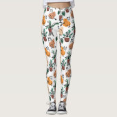 Line Art zeichnend Katzen und Blume Leggings (Vorderseite)