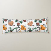 Line Art zeichnend Katzen und Blume Seitenschläferkissen (Rückseite)