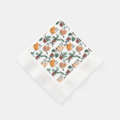 Line Art zeichnend Katzen und Blume Serviette (Ecke)