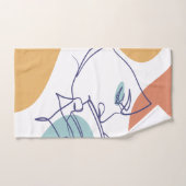 Line Art zeichnend Poster der Frau Kaffee trinken Badhandtuch Set (Handtuch)