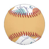 Line Art zeichnend Poster der Frau Kaffee trinken Baseball (Rückseite)