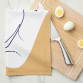 Line Art zeichnend Poster der Frau Kaffee trinken Geschirrtuch (Viertel Falte)