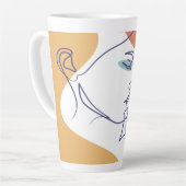 Line Art zeichnend Poster der Frau Kaffee trinken Milchtasse (Linke Ecke)