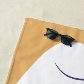 Line Art zeichnend Poster der Frau Kaffee trinken Strandtuch (Beispiel)