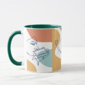 Line Art zeichnend Poster der Frau Kaffee trinken Tasse (Links)