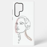 Line-Art-Zeichnung einer Frau - Lebe deine Träume