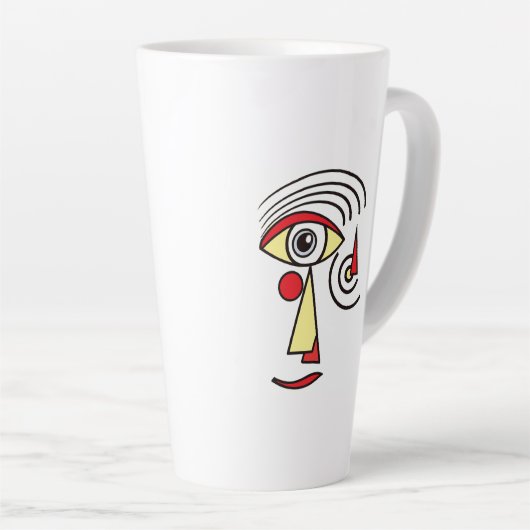 Line Artwork Abstrakte Gesichter Einfache Formen k Milchtasse (Rechte Ecke)