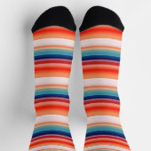 Line Blue Orange Muster Socken (Oben)