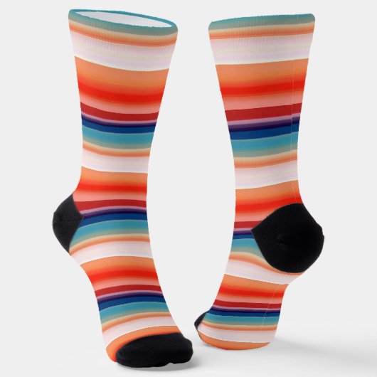 Line Blue Orange Muster Socken (Gewinkelt)