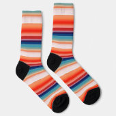 Line Blue Orange Muster Socken (Rechts)