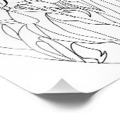 Line-Blume, die Print Zeichnete Fotodruck (Ecke)