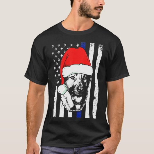 Line Christmas German Shepherd 241 T-Shirt (Vorderseite)