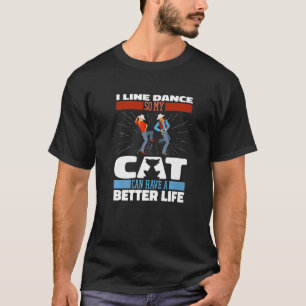 Line Dance Cat Country Music Dancer Line Tanz T-Shirt