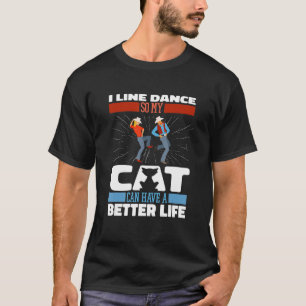 Line Dance Cat Country Music Dancer Line Tanz T-Shirt