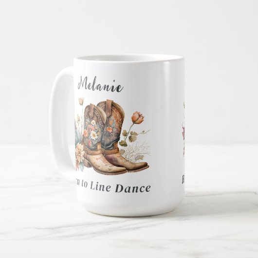 Line Dance Country Western Boost Blume Tasse (Vorderseite Links)
