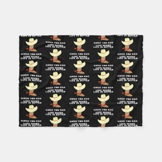 Line Dance Dancing Cowboy Hat Country Music Fleecedecke (Vorderseite (Horizontal))