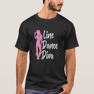 Line Dance Diva Country Musik Western Tänzer Kuh T-Shirt