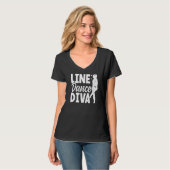 Line Dance Diva Line Dancing Line Dancer T-Shirt (Vorderseite Vollansicht)