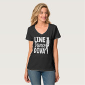 Line Dance Diva Line Dancing Line Dancer T-Shirt (Vorderseite Vollansicht)
