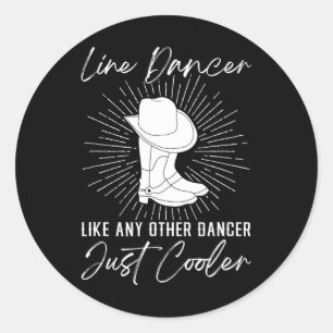 Line Dance for Line Dancers Women's Black Cotton P Runder Aufkleber