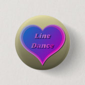 Line Dance Herz Custom-Cut Vinyl Sticker Button (Vorderseite)