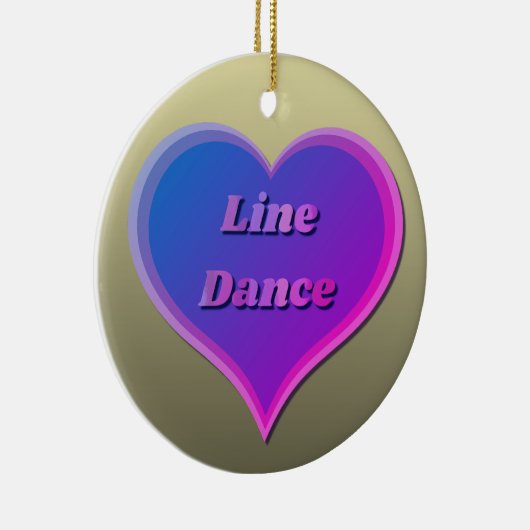 Line Dance Herz Custom-Cut Vinyl Sticker Keramik Ornament (Rechts)