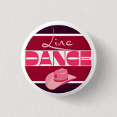 Line Dance Liebe Cowboyhat pink Button (Vorderseite)