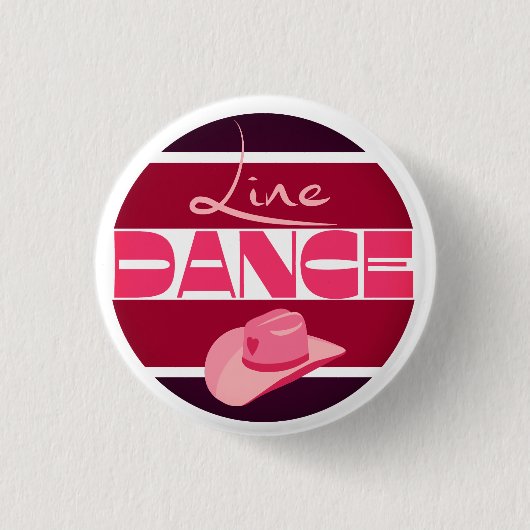Line Dance Liebe Cowboyhat pink Button (Vorderseite)