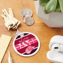 Line Dance Liebe Cowboyhat pink Schlüsselanhänger