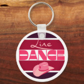 Line Dance Liebe Cowboyhat pink Schlüsselanhänger (Vorderseite)