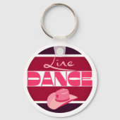 Line Dance Liebe Cowboyhat pink Schlüsselanhänger (Rückseite)