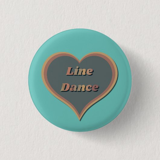 Line Dance Liebe Herzstück Button (Vorderseite)
