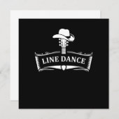 Line Dance Line Dancing Country Cowboy Cowgirl Gif Einladung (Vorne/Hinten)
