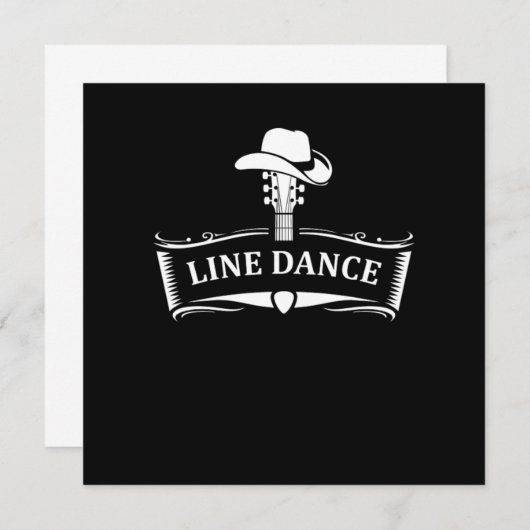 Line Dance Line Dancing Country Cowboy Cowgirl Gif Einladung (Vorne/Hinten)