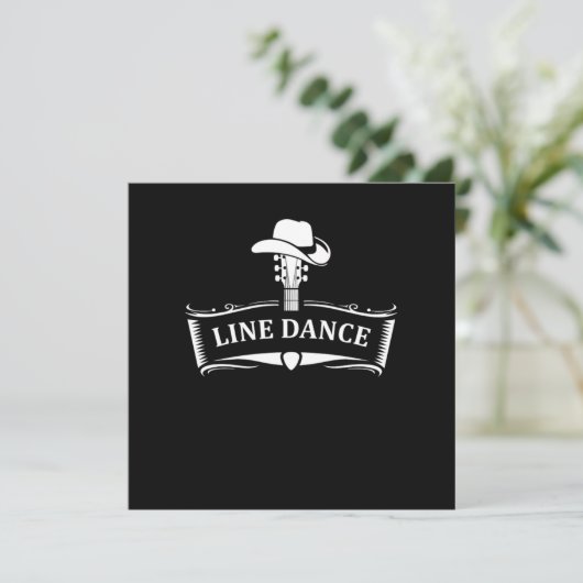Line Dance Line Dancing Country Cowboy Cowgirl Gif Einladung (Stehend Vorderseite)