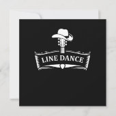 Line Dance Line Dancing Country Cowboy Cowgirl Gif Einladung (Vorderseite)