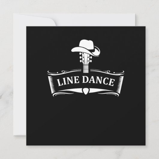 Line Dance Line Dancing Country Cowboy Cowgirl Gif Einladung (Vorderseite)